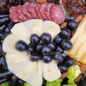 Cheese and grape grazing board